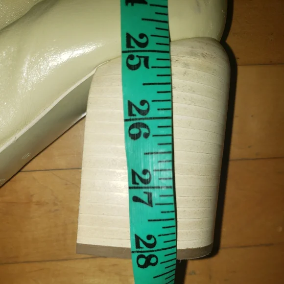 Jil Sander Cream 100% lambskin leather thigh high round toe block heel boots 10 - Picture 14 of 16